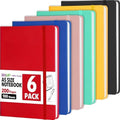 6 Pack Lined Journal Notebook for Work, 200 Pages, Medium 5.5" x 8.3", A5 College Ruled Notebook, 6 Colors, Hardcover Journaling Notebooks for Writing, Note Taking