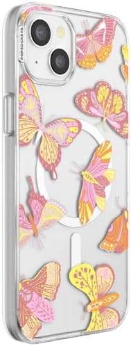 PopSockets iPhone 15 Plus Phone Case with MagSafe- Sunset Mariposa | Magnetic, Wireless Charging, Camera & Drop Protection, Butterfly, Moth, Luna, Western, Boho, Aesthetic