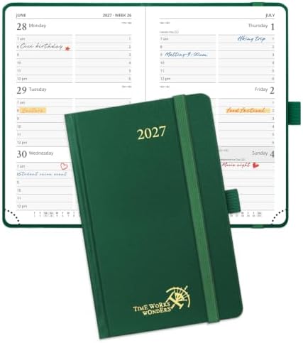POPRUN Pocket Calendar 2027, Weekly 4" x 6.25" Pocket Calendar for Purse