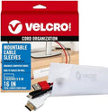 VELCRO Brand Mountable Cable Sleeve, White, 8 in, 2 Pack