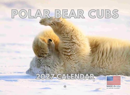 Baby Polar Bear Cubs Calendar 2027 Monthly Wall Calender 12 Month