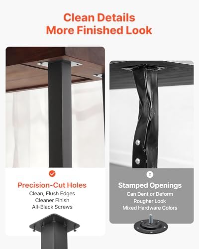 VEVOR Adjustable Table Legs, 24-40 in Square Steel Furniture Legs, 1200 lbs Max Load Heavy Duty, Quick Installation, Ideal for Home Office Desk DIY, Coffee Dinner Bar Tables, Workbenches, 4 PCS, Black