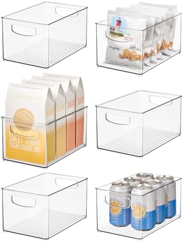 iDesign Stackable Clear Plastic Bin, 6-Pack