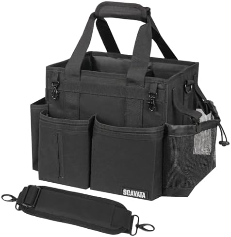 SCAVATA Compact Wearable Cleaning Caddy with Handle & Shoulder Straps