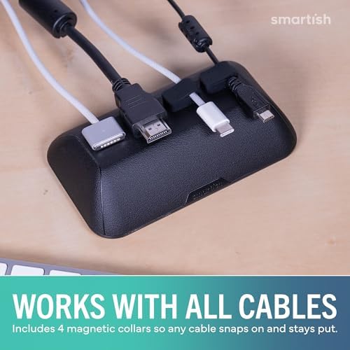 Smartish Magnetic Cord Holder, Bigger Cable Wrangler, Office Desk Organizer