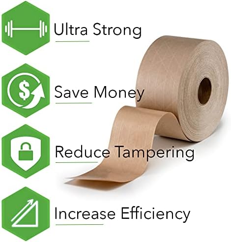 CURBY Water-Activated Tape, 70mm x 100m Refill Roll, tan (CBWAT)