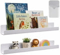 2 Pack 17" Magnetic Acrylic Bookshelf with Pen Holder, Reusable Magnetic Display Shelf for Whiteboard, Storage Organizer for Classroom, Kids Room, Office, Kitchen & Garage