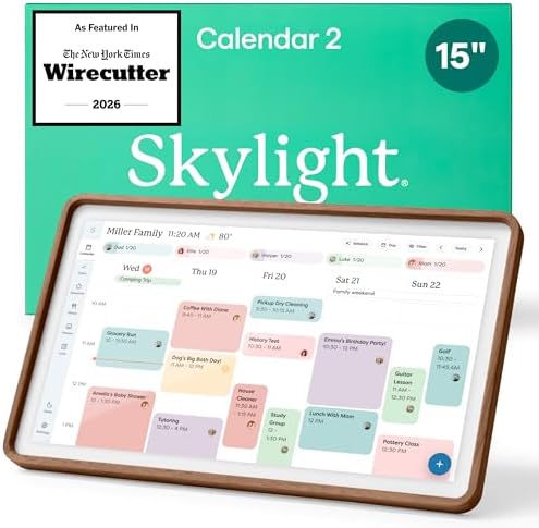 Skylight Calendar 2 – 15" Touchscreen Digital Calendar, Wood, Walnut