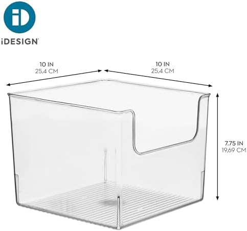 iDesign Open-Front Storage Bin, Set of 4, Clear