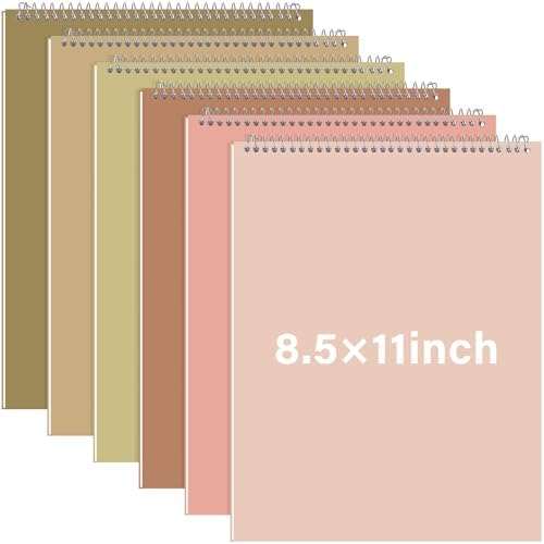 Maitys 6 Pcs Steno Spiral Notebooks, Attractive Color, Rustic Style