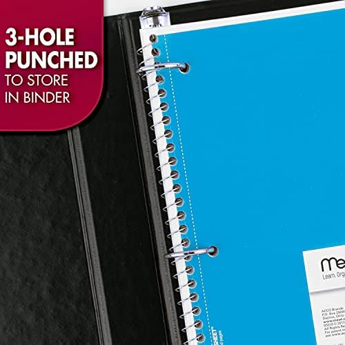 Mead Spiral Notebook, 24 Pack, 1 Subject, Wide Ruled Paper, 7-1/2" x 10-1/2", 70 Sheets per Notebook, Colors Will Vary (930203-ECM25)