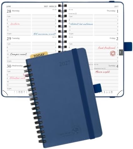 POPRUN 2027 Pocket Planner (Small-4'' x 6.25'') Weekly and Monthly Calendar
