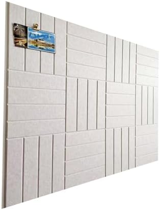 12-Pack Ivory Felt Wall Tiles(11.8“x11.8”Each), 47"x35" Aesthetic Bulletin Pin Board, Large Cork Board Alternative for Office, Classroom & Wall Decor