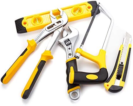 CARTMAN 218-Piece Household Tool Set, Yellow Home Repair Kit With Tool Case