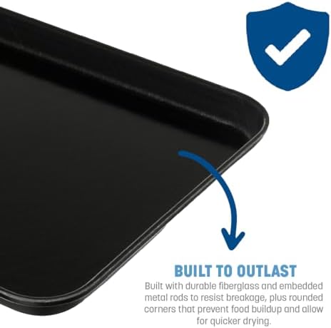 Carlisle Fiberglass Market Tray, Display Platter, 8.75 x 25.5, 12 Ct, Ebony