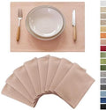 Demetex Pink Placemats Set of 8 Heat Resistant Cloth Place Mats Rectangle Linen Table Placemat for Party Anniversary Wedding, 13x19 inch, Pink