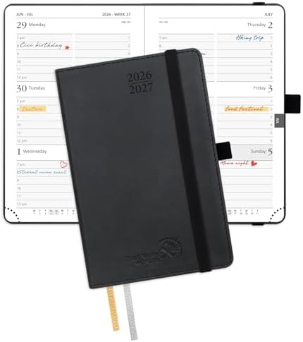 POPRUN Pocket Planner 2026-2027, Purse-4" x 6.25", Academic Pocket Calendar