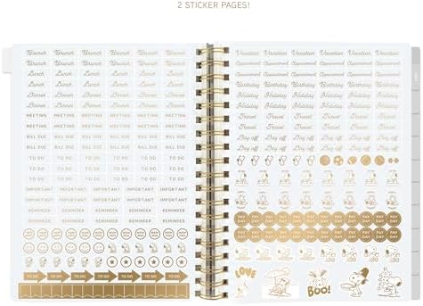 Graphique Peanuts 18 Month Planner, July 2026 – Dec. 2027, Hardbound Spiral Planner with Monthly Tabs, Holidays & Reminder Stickers, 6 x 8