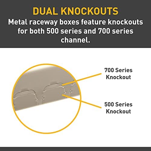 Legrand Wiremold B-2 Metal Raceway for Extending Power, 500 Series, 1 Gang Outlet Box, 1" Deep, Ivory (1 Pack)
