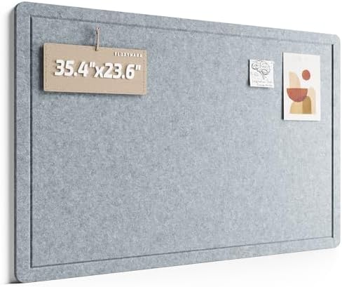 Fluxynara 35.4" x 23.6" Bulletin Board, Blue Gray