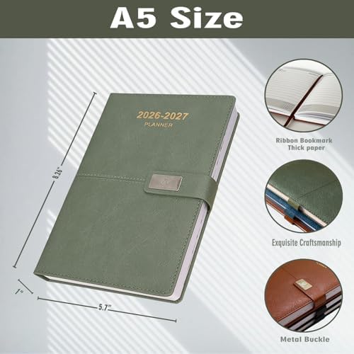 2026-2027 Daily Planner - One Page per Day, Daily Calendar Book