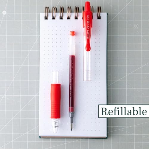 PILOT G2 Premium Retractable Rolling Ball Red Gel Pens, 0.5mm, 12-Pack