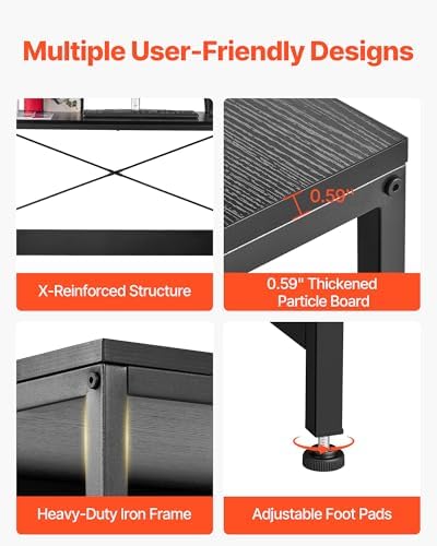 VEVOR L-Shaped Computer Desk, 59-inch Reversible Corner Gaming Desk with Drawers & Storage Shelves, Modern Stylish PC Table Sturdy Work Workstation for Home Office - Easy to Assembly