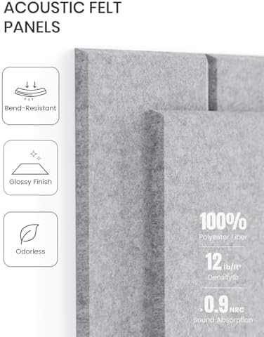 Fluxynara Felt Bulletin Board & Cork Board Alternative, Soft Gray