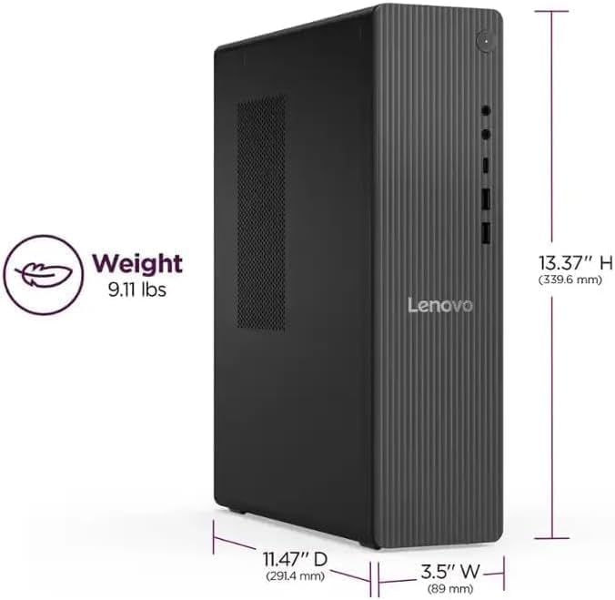 Lenovo IdeaCentre Tower Desktop Computer | Intel 14th Gen 4-Core Core i3-14100 CPU | 16GB DDR5 RAM, 2TB PCIe SSD + 1TB HDD | Monitor Ports (HDMI+VGA) | RJ-45, WiFi 6 | USB-C | KB & Mouse | Win 11