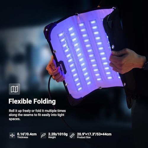 NEEWER 115W Flexible RGB Video Light, APP/2.4G/DMX Control LED Panel Light Mat Kit with Softbox, 2500K-10000K 14700lx/0.5m CRI96+, Key Lighting for Studio Photography Streaming Video Recording, FL100C