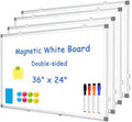 Double-Sided White Board Dry Erase Magnetic Whiteboard Wall 36x24, 4-Pack