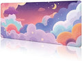 LIMKRIAN Purple Cloud Mouse Pad Kawaii Large Desk Mat, 31.5x11.8 in