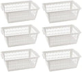 YBM HOME Plastic Perforated Storage Basket Bin Office Drawer, Shelf Desktop Countertop Tray Organizer 32-1188 (6, White)