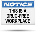 TRADESAFE This is a Drug Free Workplace Sign - Business Sign, Office Sign, Quick Install Aluminum Safety Sign, Light Reflective, UV-Resistant, Waterproof Signs for Business, 14” X 10” No Drugs Sign