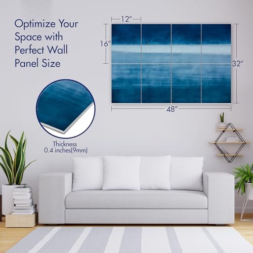 PINWELIFE® Masterpiece Acoustic Art Panels, 8-Pack 12"×16" Sound Absorbing Panels, Decorative Acoustic Wall Art, Noise and Echo Cancelling for Home Studio/Office, Nano Tape Included