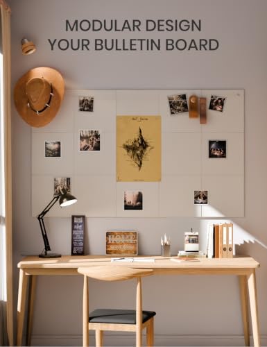 Fluxynara Felt Bulletin Board & Cork Board Alternative, Milky White