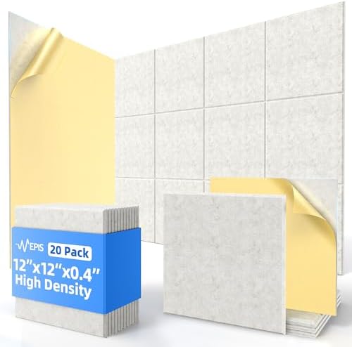 20 Pack Acoustic Panels with Self Adhesive Sound Proof Foam Panels for Wall