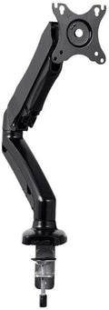 Monoprice Smooth Full Motion Single Monitor Adjustable Gas Spring Desk Mount - for Smaller Screens, Up to 27in Monitors, 14.3 LBS Display Weight, Black