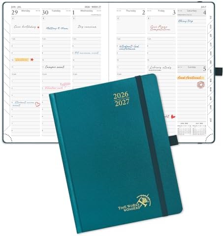 POPRUN 2026-2027 Academic Planner,6.5" x 8.75", Weekly and Monthly Calendar