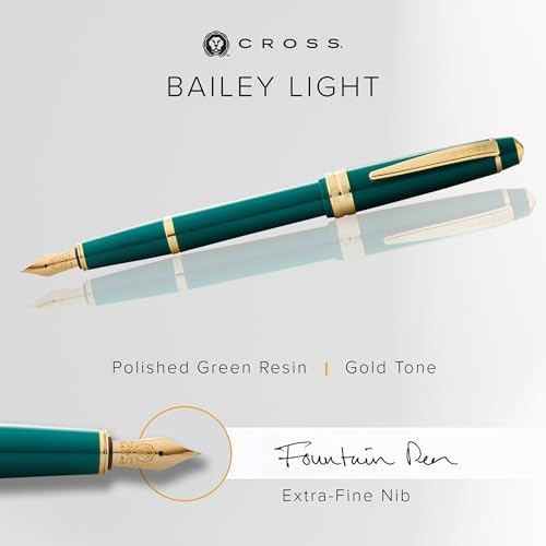 Cross Bailey Light Polished Green Fountain Pen, Extra-Fine Nib