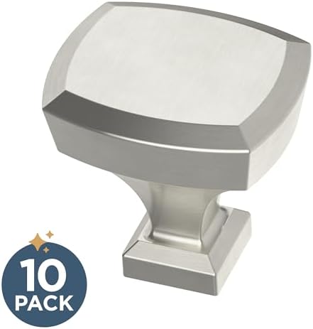 Franklin Brass 10 Pack Brushed Nickel Cabinet Knobs 1-1/4 inch (32mm) Kitchen Cabinet Handles and Drawer Knobs for Cupboards, Dressers, Furniture, Bathroom Vanity |Beveled