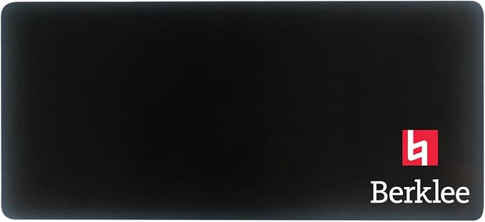 Berklee College of Music Classic Cloth Desk Mat, Durable Office Supplies, Non-Slip Base, Responsive Desk Pad with Smooth Cloth Surface, Black