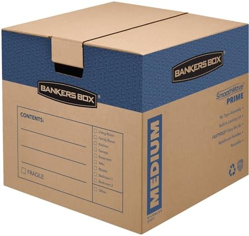 Bankers Box 8-Pack Medium Prime HD Moving Boxes with Reinforced Handles