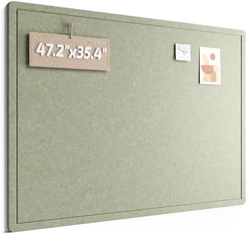 Fluxynara 47.2" x 35.4" Large Bulletin Board, Sage