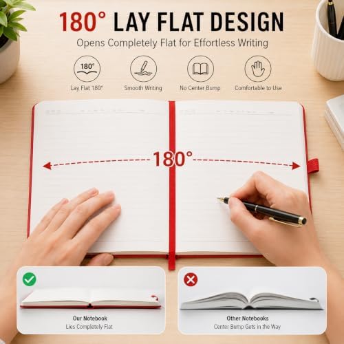 Heture 8 Pack Lined Journal Notebooks, A5 Hardcover Notebooks