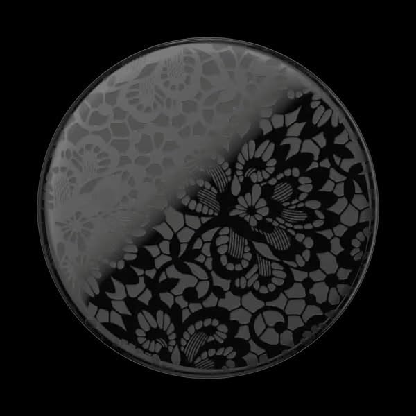 PopSockets Adhesive Phone Grip, Holder- Lace Noir | Secure Comfortable Hold, Anti-Drop, Kickstand, Black, Flower, Floral