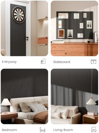 Bumusty 48"x 36" Large Felt Bulletin Board Tiles, Charcoal Gray