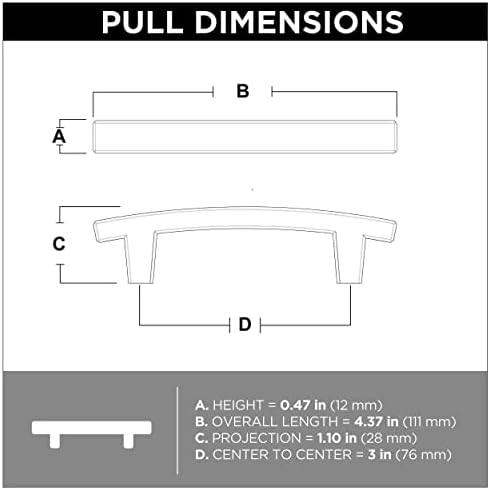 Franklin Brass (10-Pack) – Soft Iron Cabinet Handles, 3 Inch Hole Center, Pulls for Drawers, Kitchen Cabinet Door, Dressers | Pierce