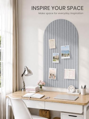 Large Arched Felt Bulletin Board 47.2''×25.5'', Soft Gray
