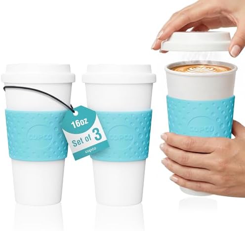 Copco Acadia Travel Mugs, 16 Oz - Azure Blue, Set of 3